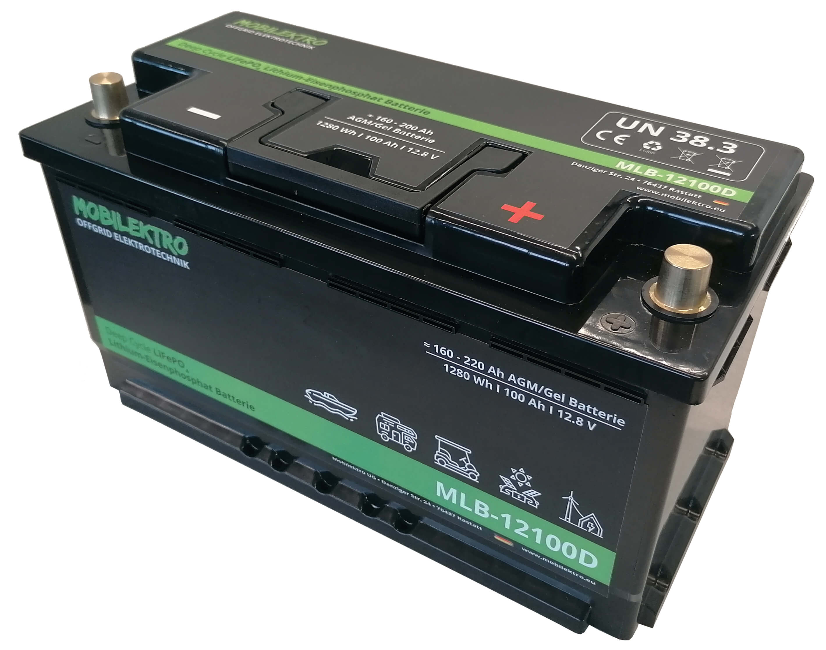 Bateria de Lítio LiFePO4 12V 100 Amperes 1280Wh MUST LP15-12100