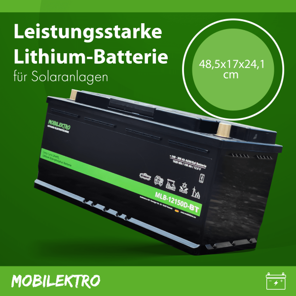 Leistungsstarke Lithium Batterie LiFepo4 für Solaranlagen Wohnmobile, Boot, Van, Camper, Trailer, Bus, Wasserfahrzeug