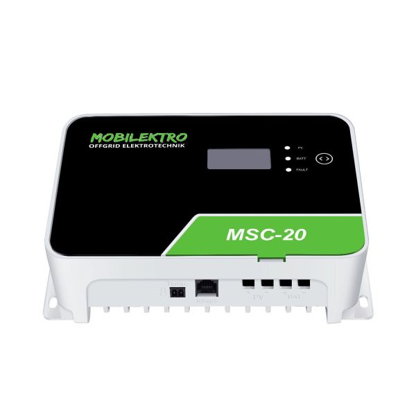 MOBILEKTRO® MSC 20 MPPT Solar Laderegler 12V/24V - 20A Laderegler für maximale Effizienz 100V - Bluetooth